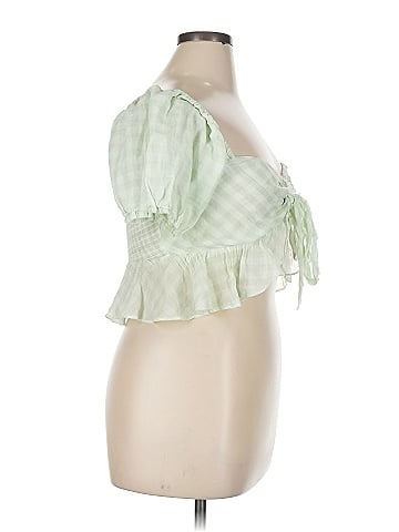 Aeropostale 100% Cotton Green Short Sleeve Blouse Size XL