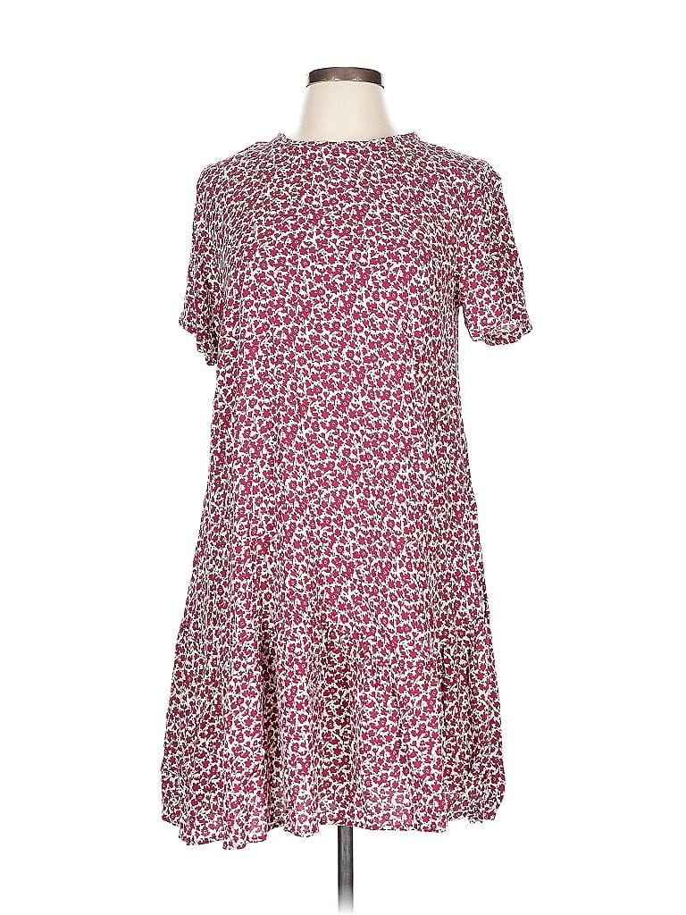 Pre-owned Ann Taylor Loft Casual Dress In Burgundy