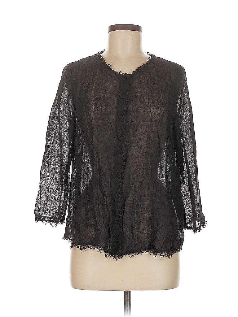 Pre-owned Eileen Fisher Cardigan Sweater In Black