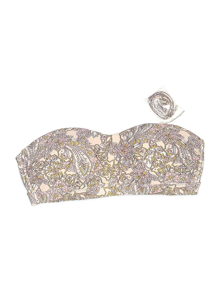 Kona Sol Swimsuit Top Gold Paisley Pattern Swimwear In Multi