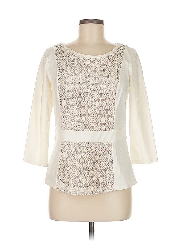 Pre-owned Ann Taylor 3/4 Sleeve Blouse In White