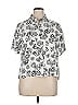 J for Justify 100% Rayon Floral White Short Sleeve Blouse Size XL - photo 1