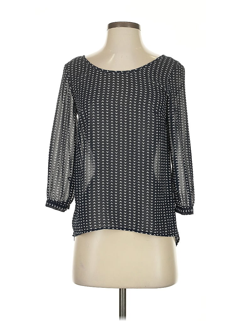 Pre-owned Divided By H&m 3/4 Sleeve Blouse In Black
