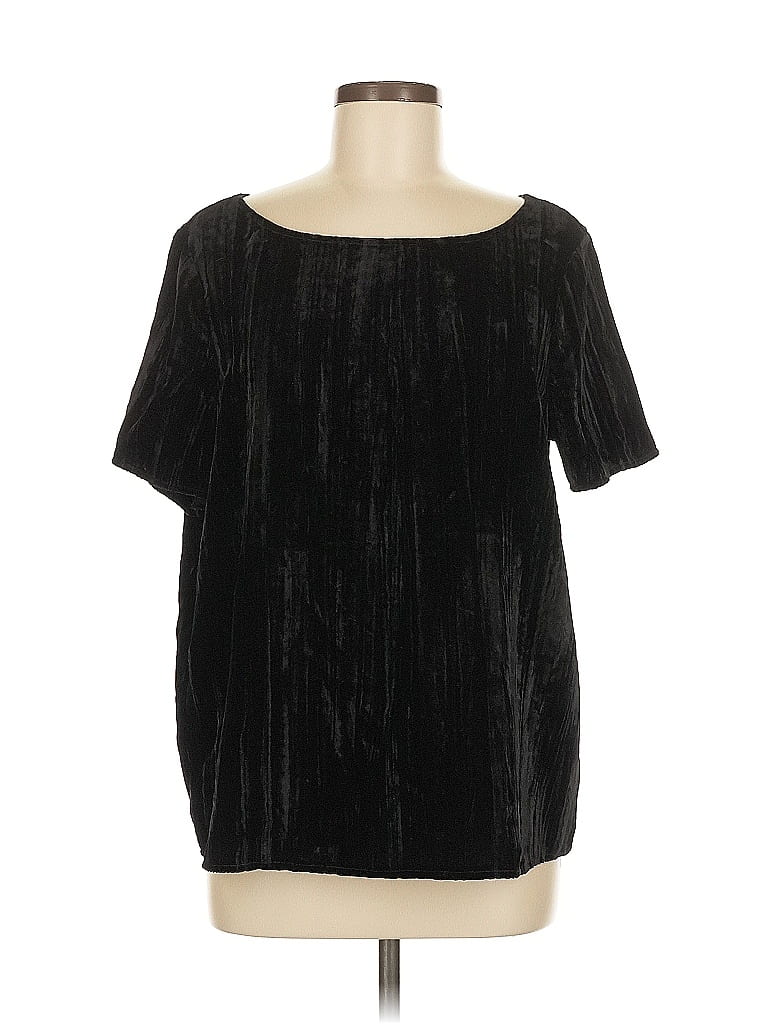 Pre-owned Nydj Short Sleeve Blouse In Black