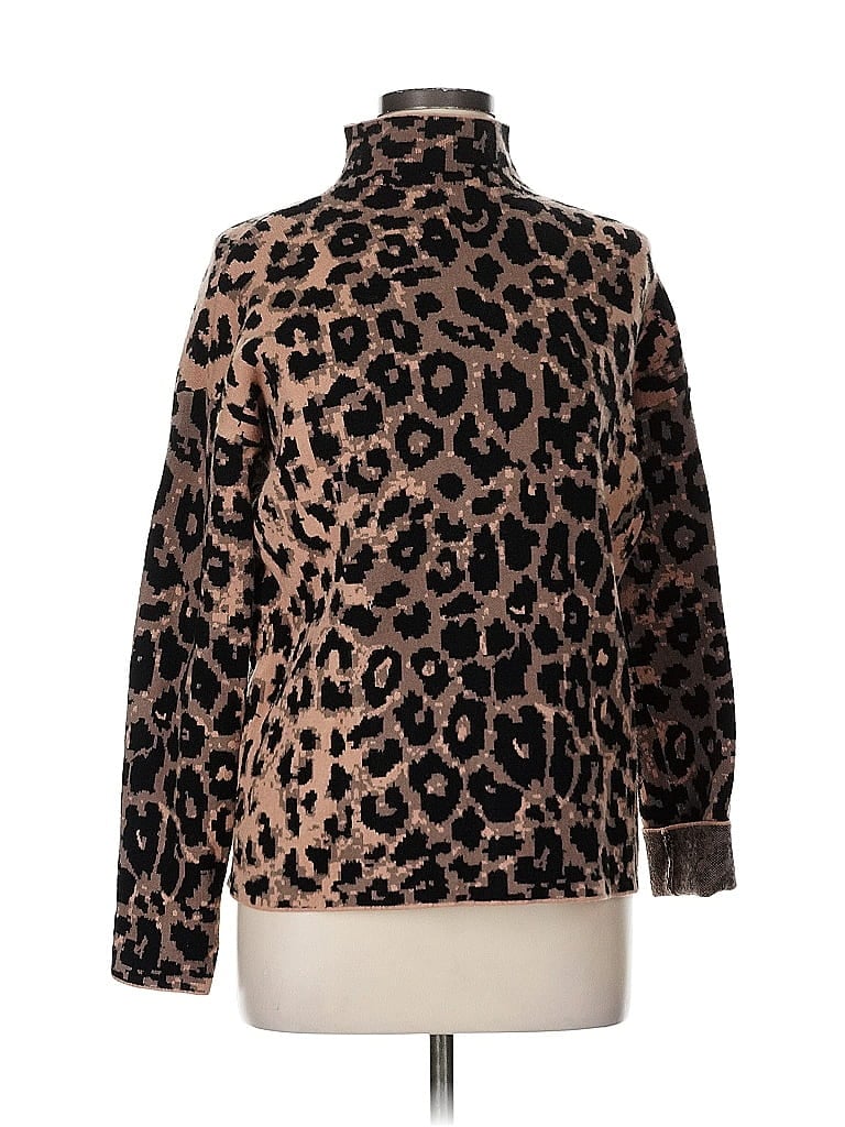 Pre-owned Nicole Miller Turtleneck Sweater In Brown