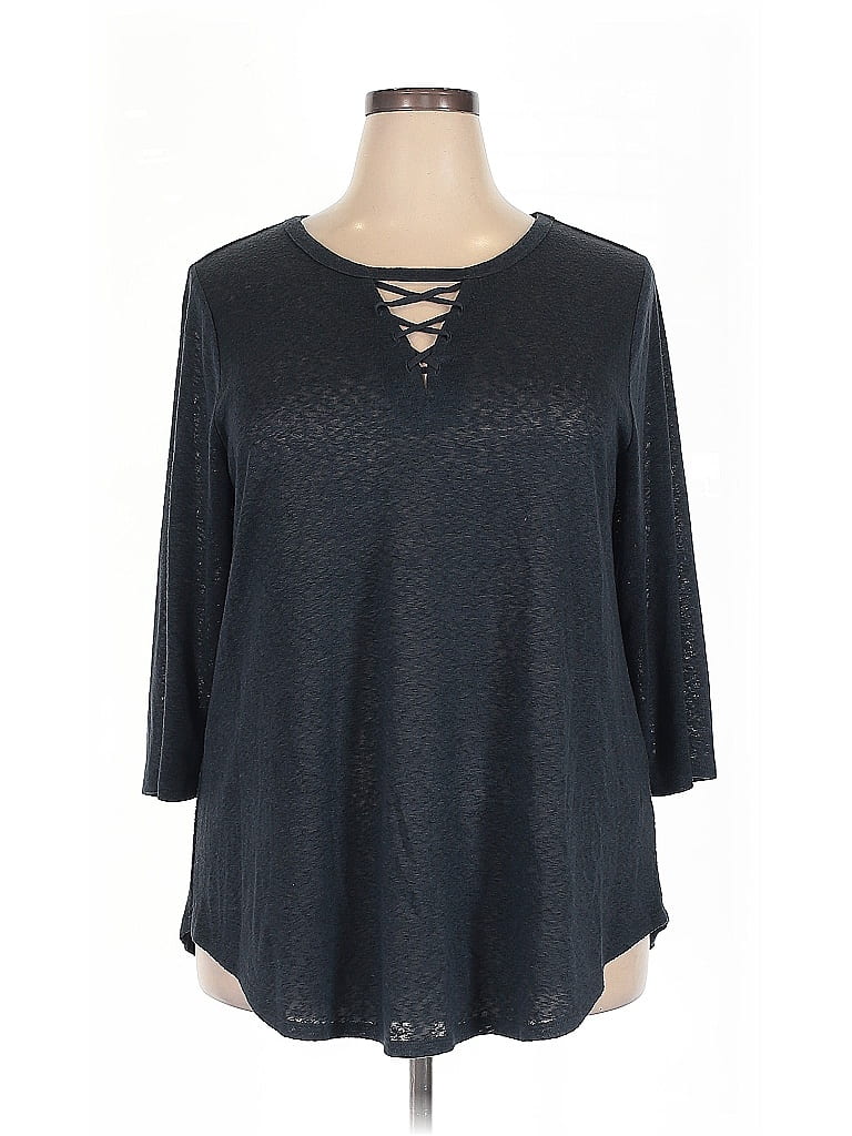 Pre-owned Bobeau 3/4 Sleeve T-shirt In Gray