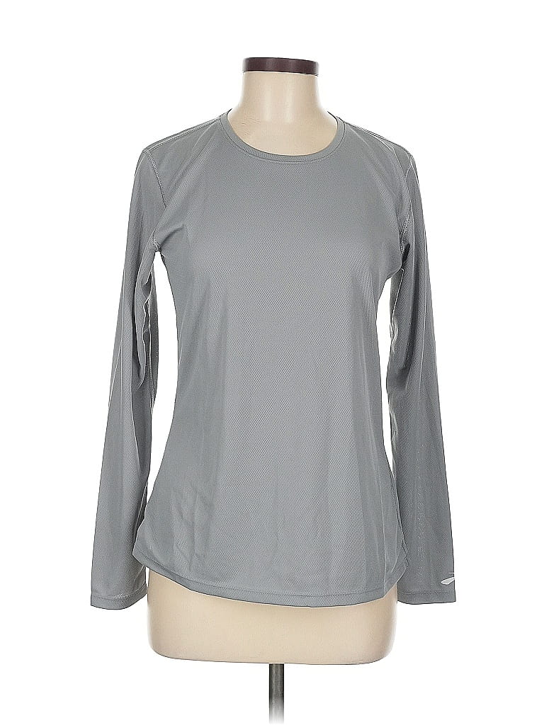 Pre-owned Brooks Long Sleeve T-shirt In Gray