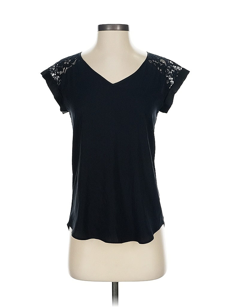 Pre-owned Express Outlet Short Sleeve Top Black V Neck Tops