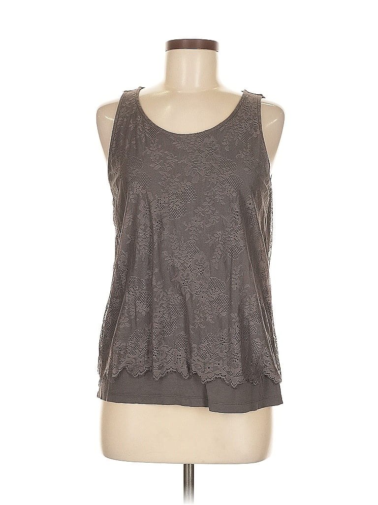 Pre-owned Ann Taylor Loft Outlet Sleeveless Top Gray Halter Neckline Tops