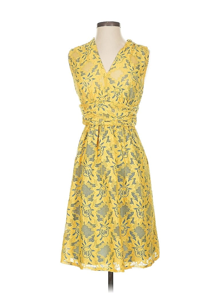 Pre-owned Plenty By Tracy Reese Cocktail Dress In Yellow