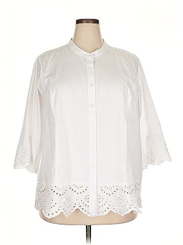 Bob Mackie 3/4 Sleeve Button-Down Shirt (view 1)