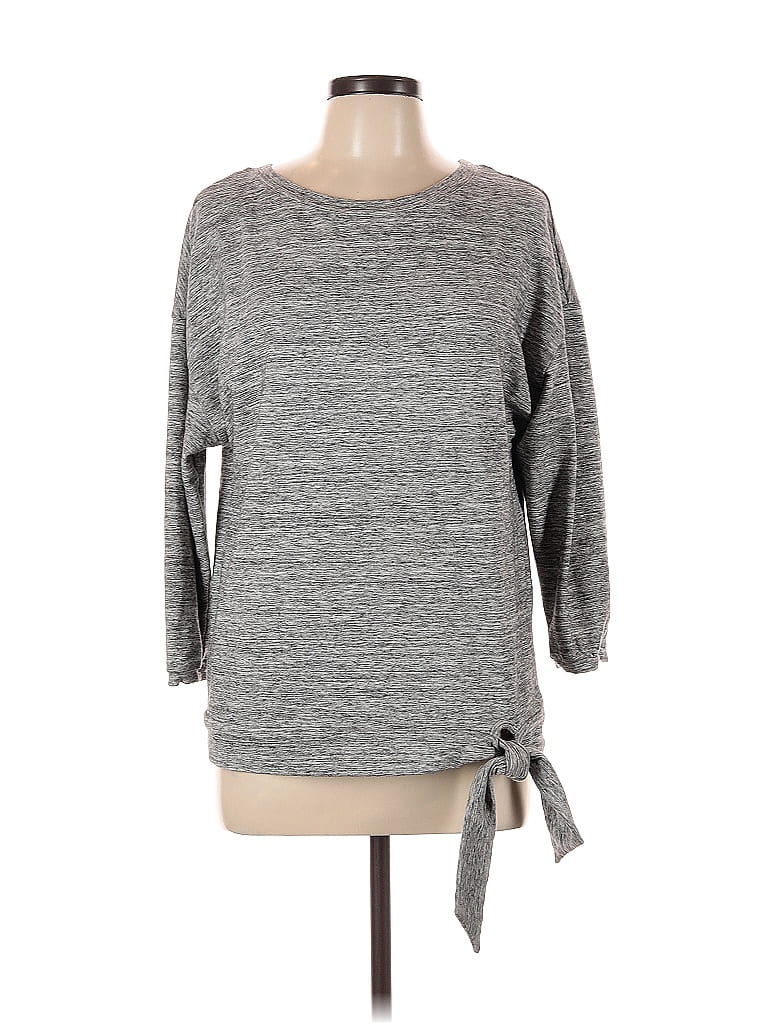 Pre-owned Daily Ritual 3/4 Sleeve Top Gray Boatneck Tops