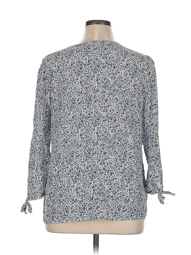 Pre-owned Cynthia Rowley Tjx 3/4 Sleeve Blouse In Blue