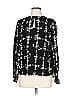Akris Punto 100% Silk Print Black Long Sleeve Silk Top Size 10 - photo 1
