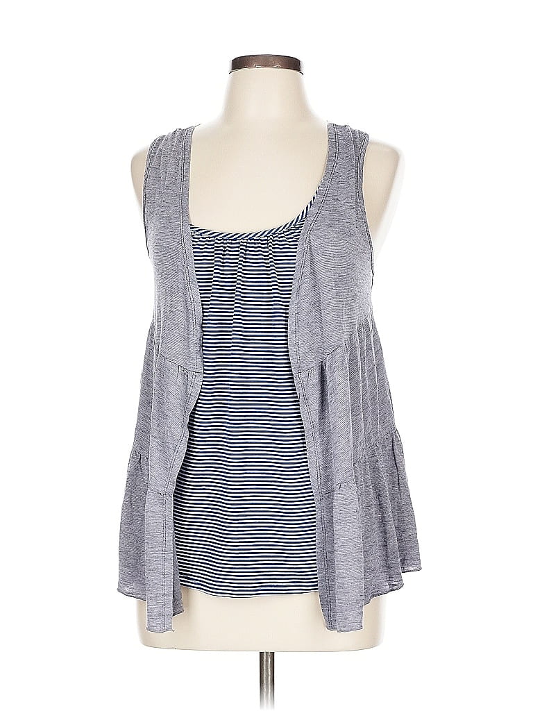 Pre-owned Volume One Sleeveless Blouse In Gray