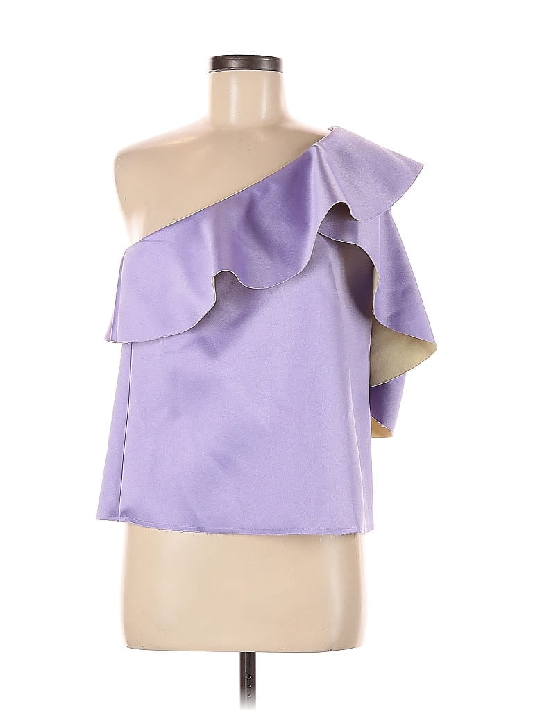 Pre-owned Weili Zheng Sleeveless Top Purple One Shoulder Neckline Tops