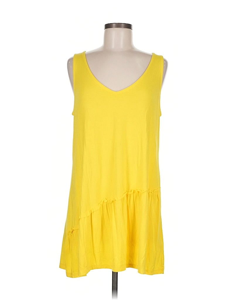 Pre-owned Soft Surroundings Sleeveless Top Yellow Scoop Neck Tops
