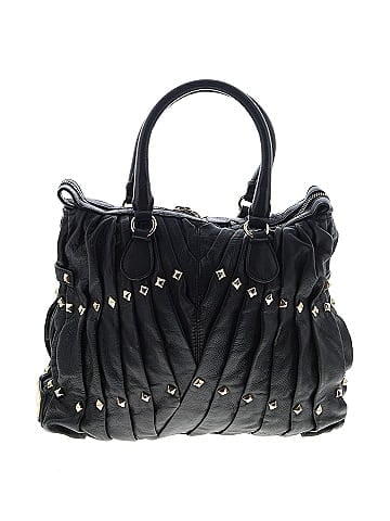 Valentino Garavani Leather Rockstud Maison Pintucked Shopper Tote (view 2)