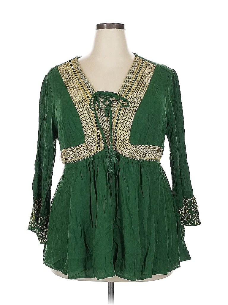 Pre-owned Game Of Thrones 3/4 Sleeve Blouse In Green
