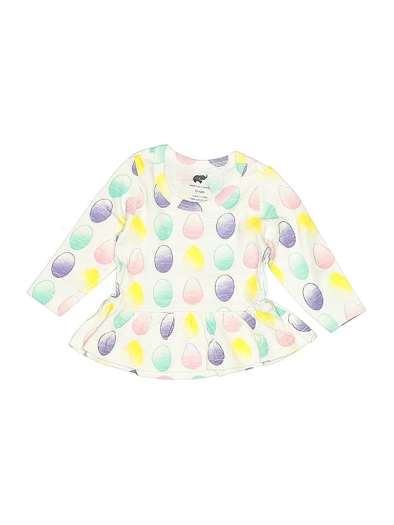 Pre-owned Monica + Andy Babies' Long Sleeve T-shirt In White