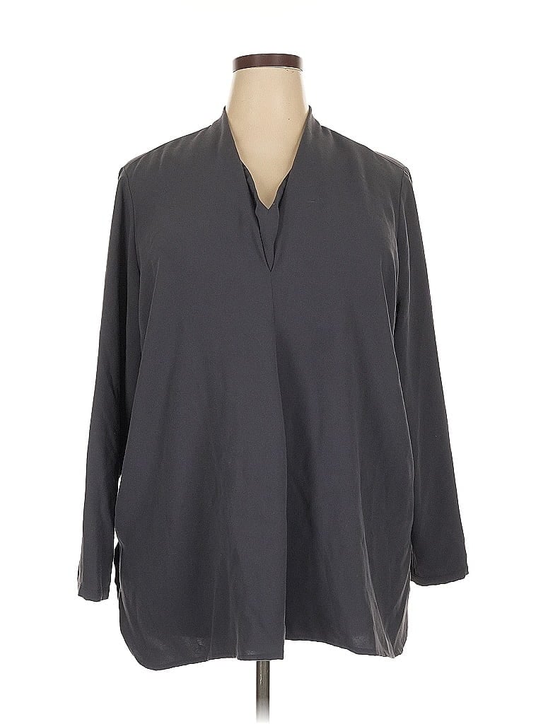 NIC + ZOE Pre-owned 3/4 Sleeve Blouse In Gray