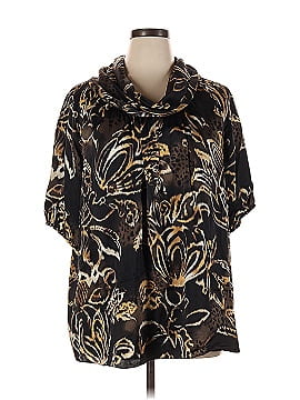 Ak Anne Klein Short Sleeve Silk Top