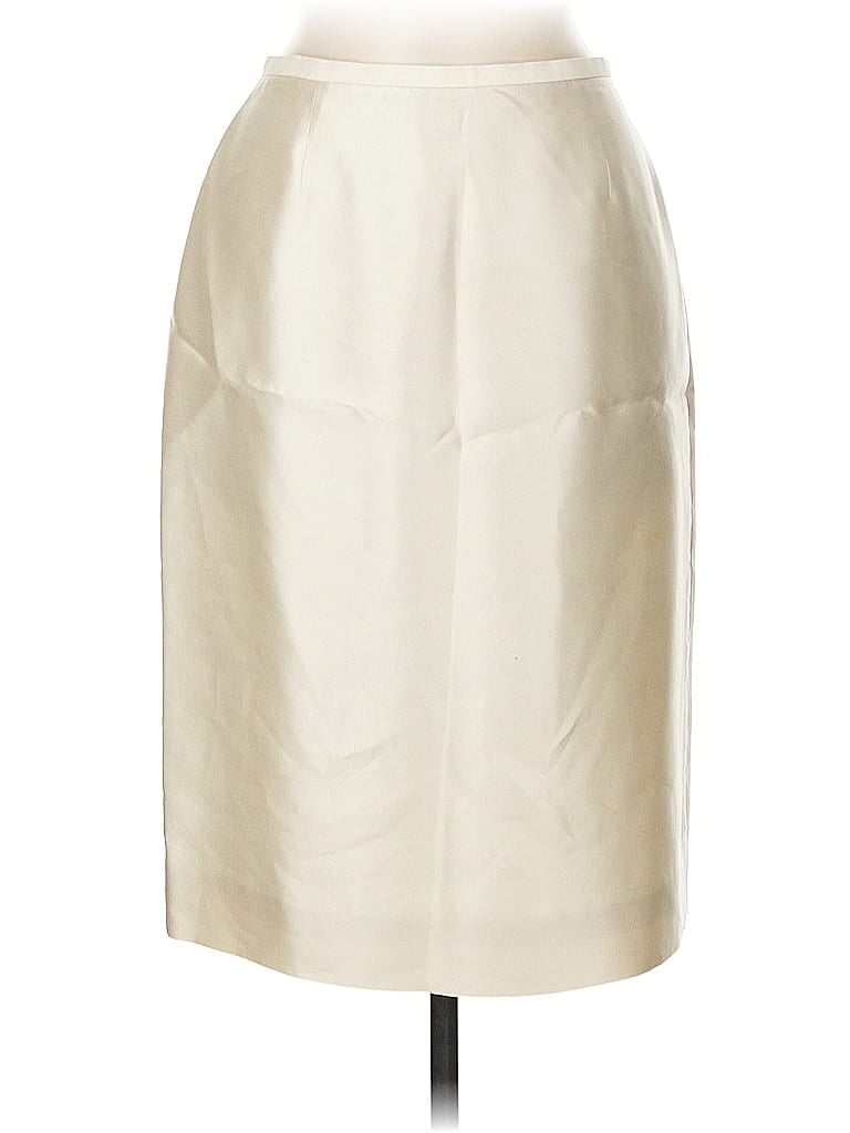 Pre-owned Dana Buchman Formal Skirt In White