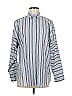 Akris Punto 100% Baumwolle Stripes Blue Long Sleeve Blouse Size 6 - photo 1