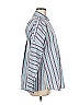 Akris Punto 100% Baumwolle Stripes Blue Long Sleeve Blouse Size 6 - photo 3