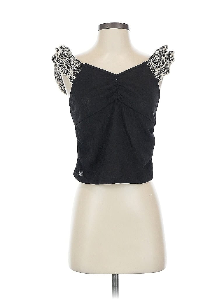 Pre-owned Savanna Jane Sleeveless Blouse In Black