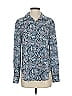 Abbey Glass Print Blue Long Sleeve Blouse Size S - photo 1