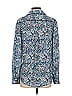 Abbey Glass Print Blue Long Sleeve Blouse Size S - photo 2