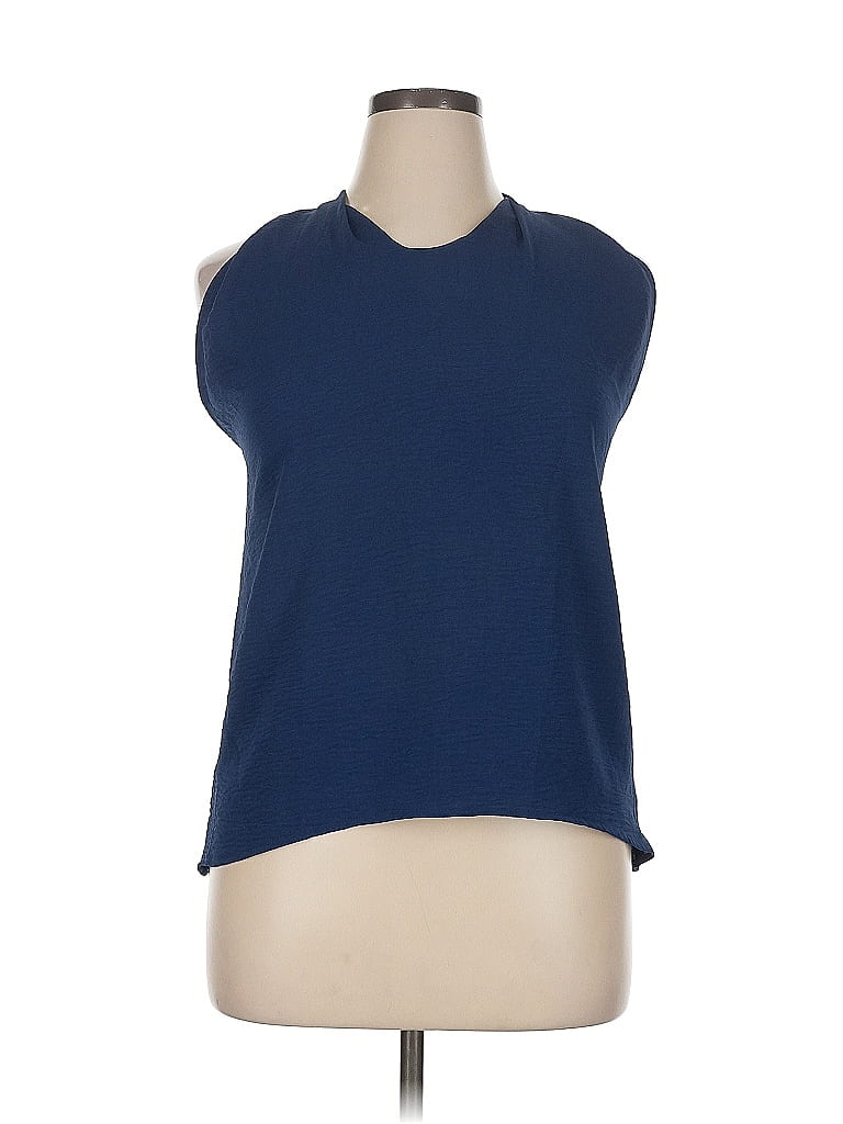 Pre-owned Unbranded Sleeveless Top Blue Halter Neckline Tops
