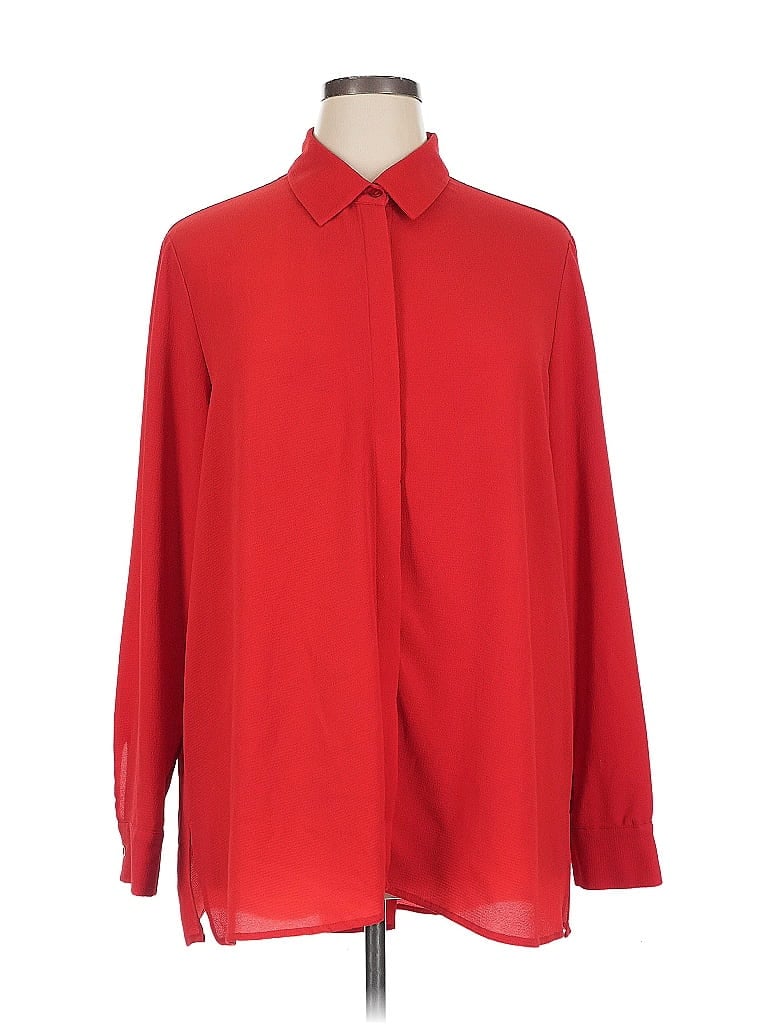INVESTMENTS Pre-owned Long Sleeve Blouse In Red