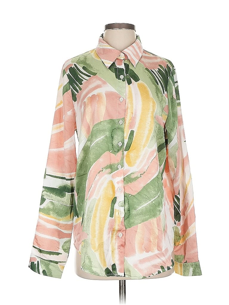 Pre-owned La Hearts Long Sleeve Blouse In Green