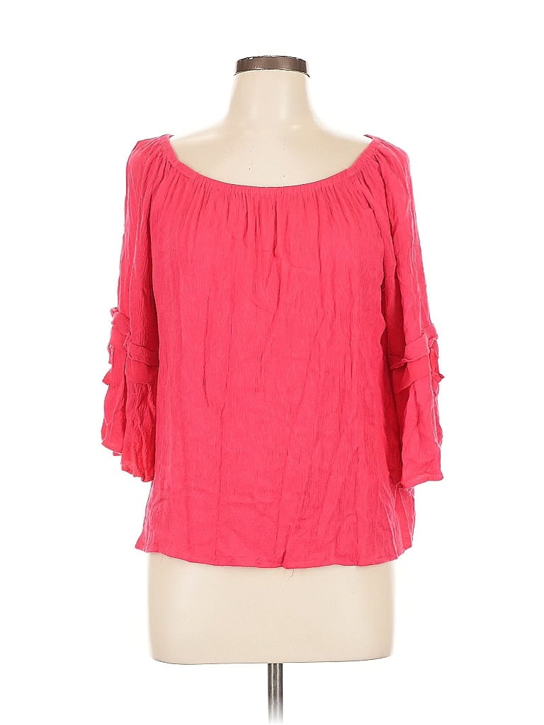 Pre-owned Fever 3/4 Sleeve Blouse In Pink