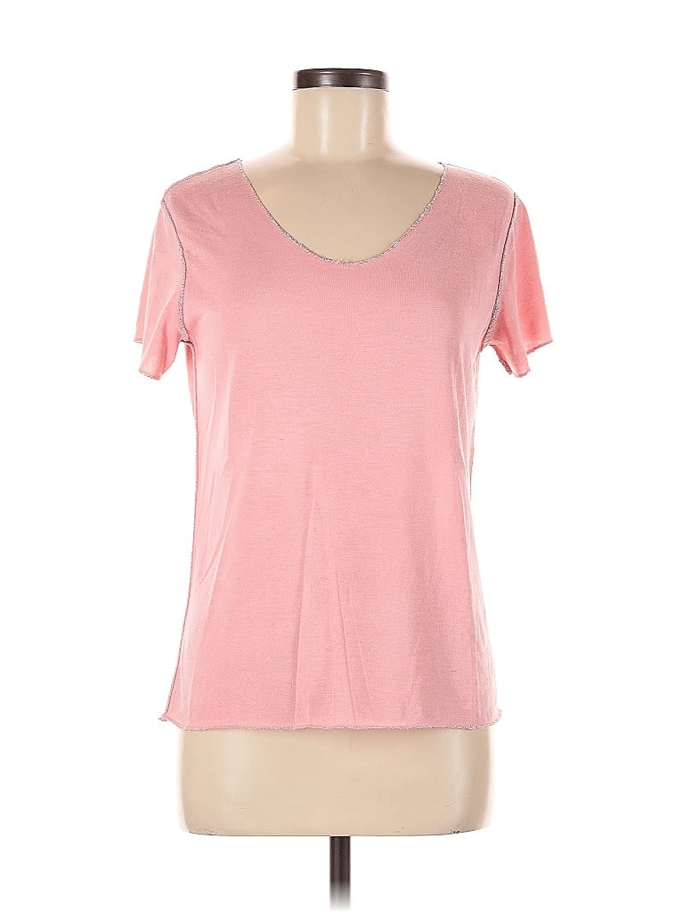 Click to view more detailed imagery on our partner's website Pre-owned Tempo Paris Short Sleeve Top Pink Scoop Neck Tops