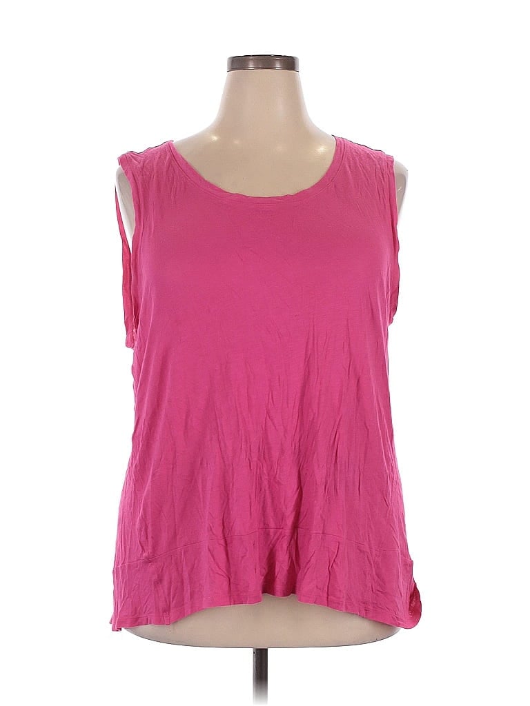 Pre-owned Adrienne Vittadini Sleeveless T-shirt In Pink