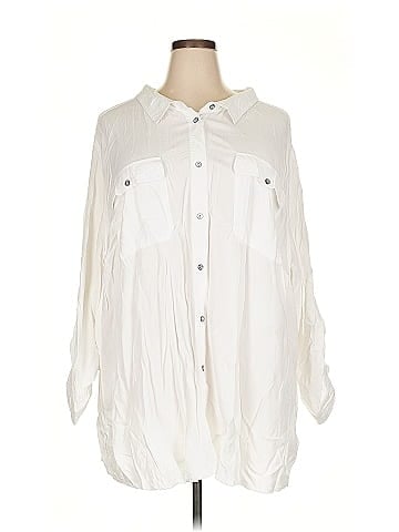 Woman Within 3/4 Sleeve Button-Down Shirt (view 1)