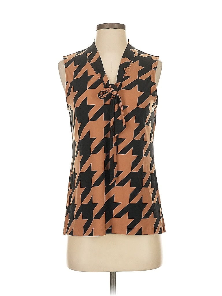 Pre-owned Anne Klein Sleeveless Blouse In Brown