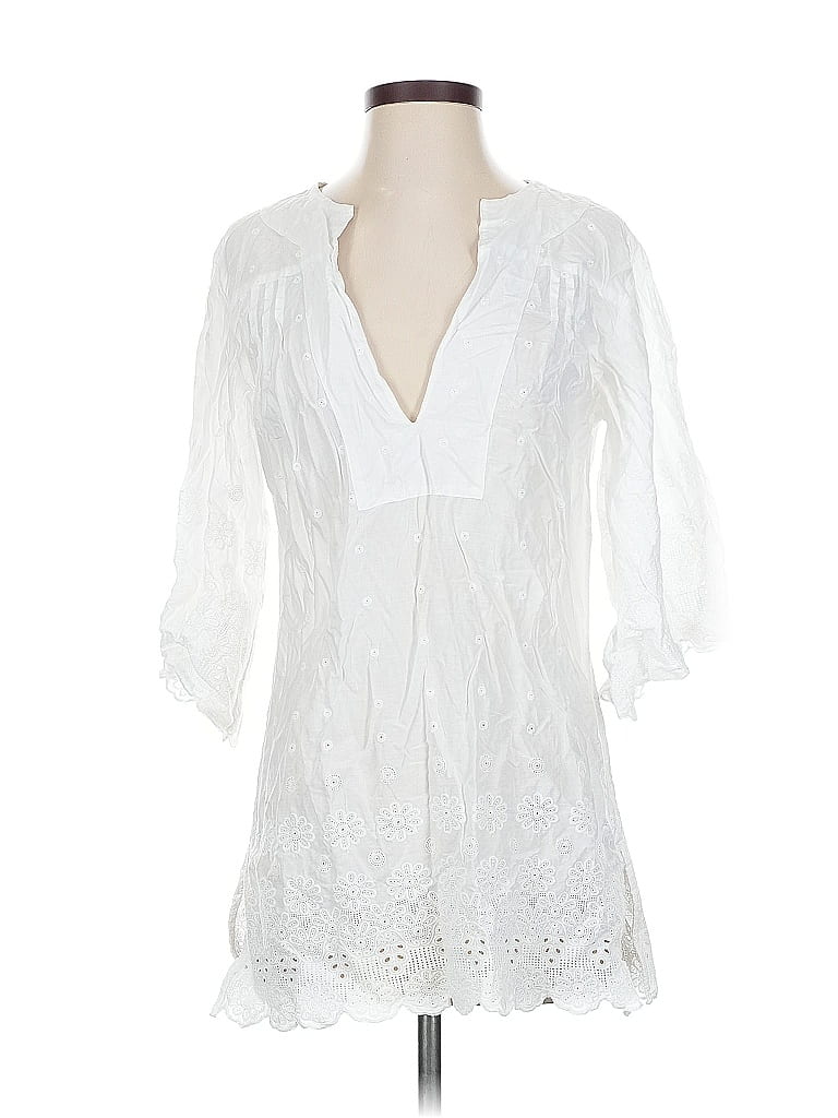 Pre-owned Vix 3/4 Sleeve Blouse In White