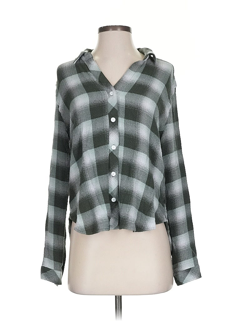 Pre-owned Cloth & Stone Long Sleeve Blouse In Gray