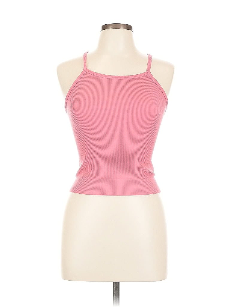 Pre-owned Aqua Tank Top Pink Halter Neckline Tops