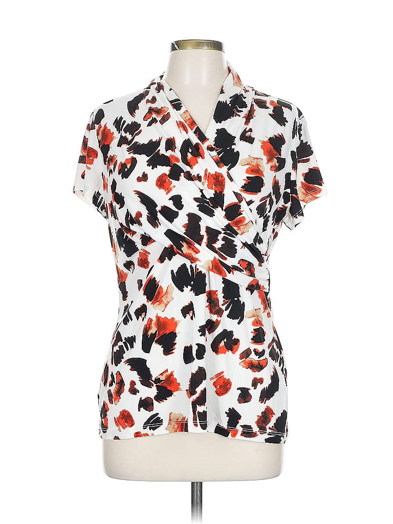 Pre-owned Dkny Short Sleeve Blouse In White