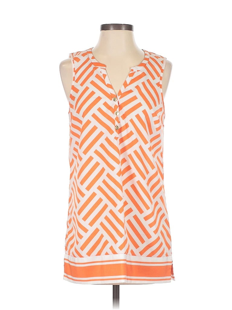 Click to view more detailed imagery on our partner's website Pre-owned Mud Pie Sleeveless Blouse In Orange