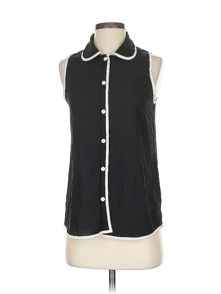 Pre-owned Double Zero Sleeveless Blouse In Black