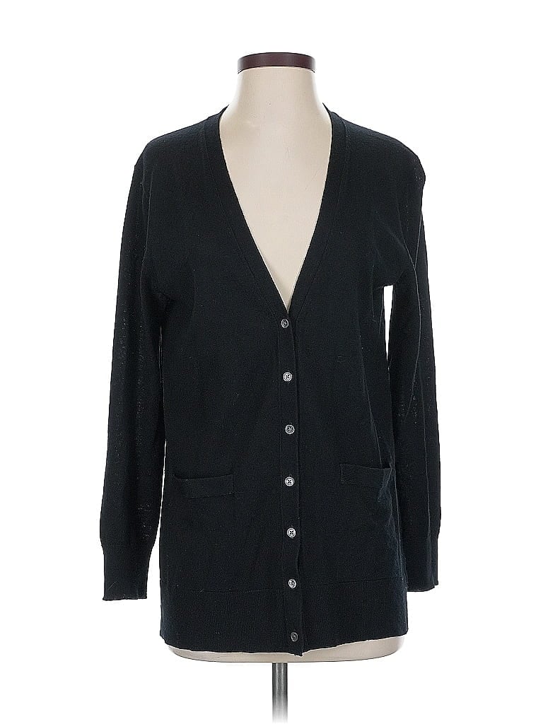 Pre-owned Banana Republic Wool Cardigan Sweater In Black