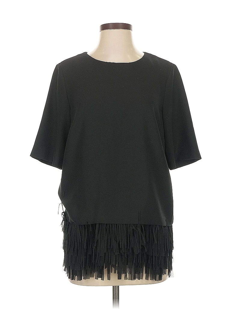 Pre-owned Banana Republic Short Sleeve Blouse In Black