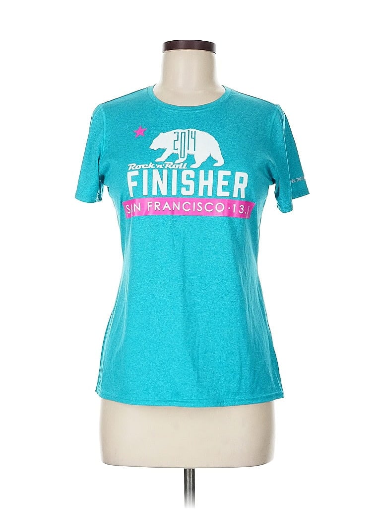 Pre-owned Brooks Short Sleeve T-shirt In Blue