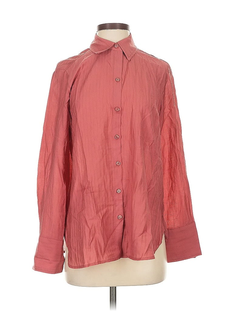 Pre-owned Max Studio Long Sleeve Blouse In Red